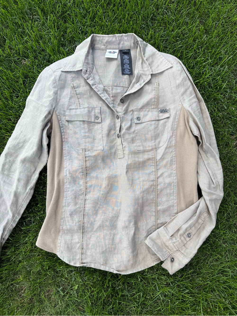 Harley-Davidson Taupe Utility Pullover Shirt